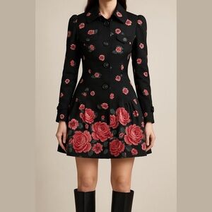 Women only floral trench coat medium